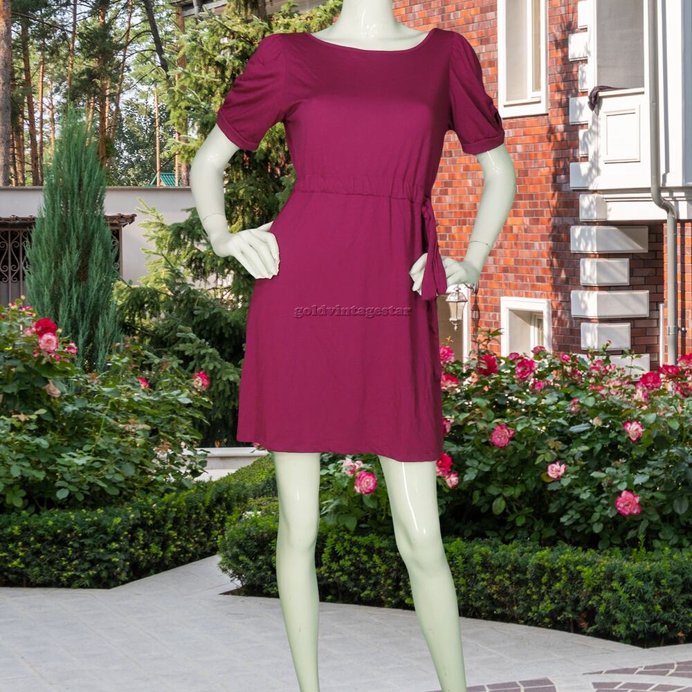 Mark Purple Short Sleeve Tunic Mini Dress M22.5